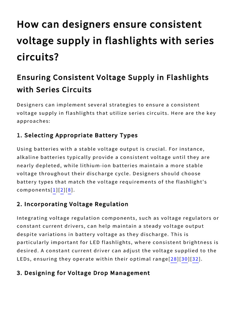How Can Designers Ensure Consistent Voltage Supply in Flashlights With ...