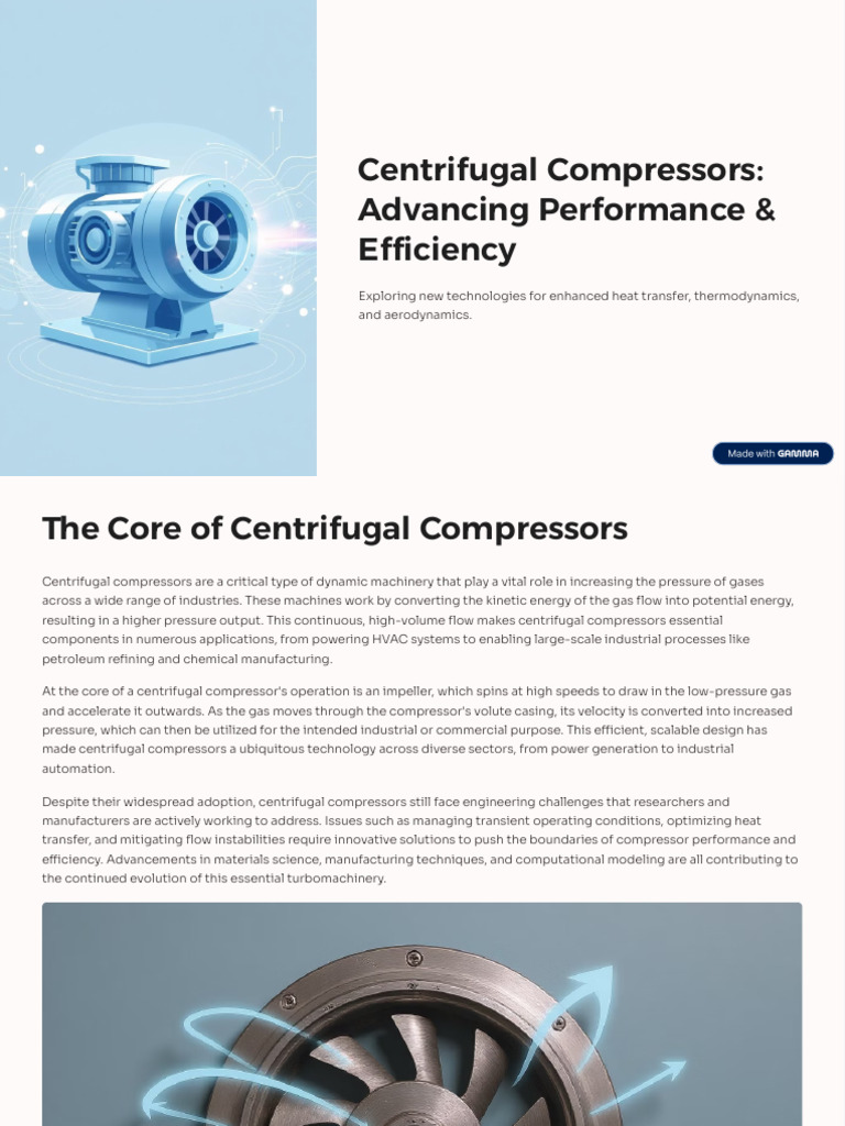 Centrifugal Compressors Advancing Performance and Efficiency | PDF ...