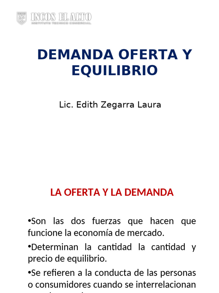 Oferta y Demanda en el Mercado | PDF | Oferta (economía) | Equilibrio ...