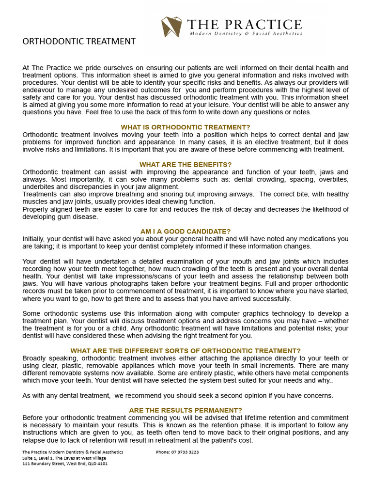 Orthodontic Treatment Overview | PDF | Orthodontics | Dentistry