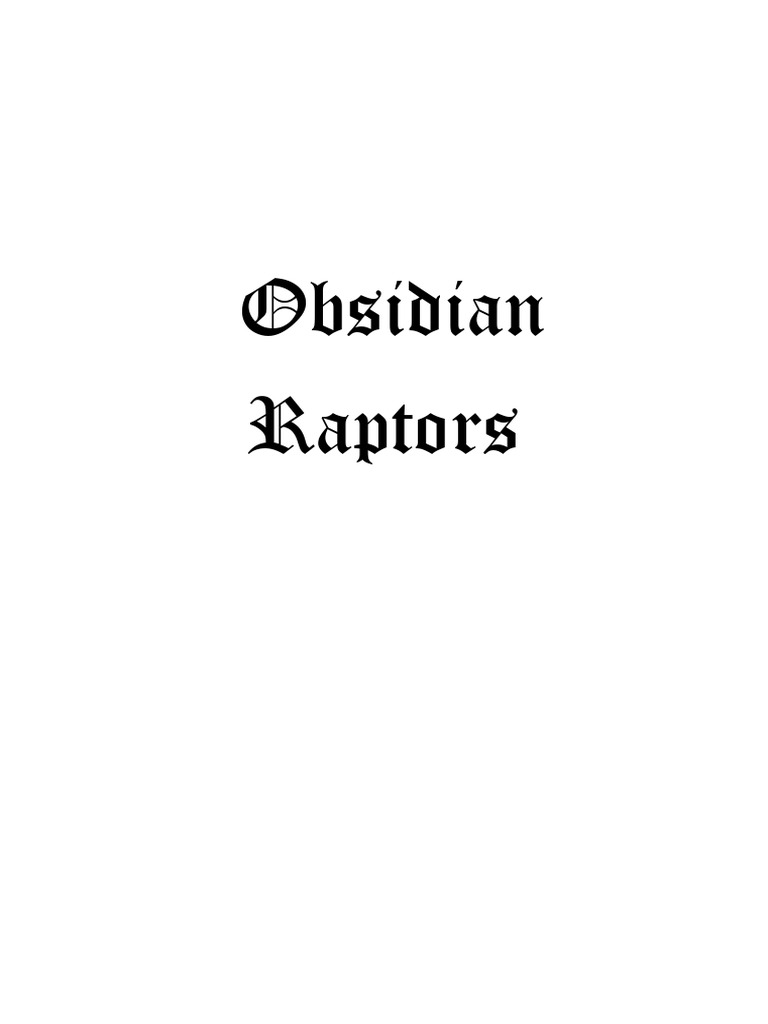 Obsidian Raptors: Space Marine Chapter Guide | PDF