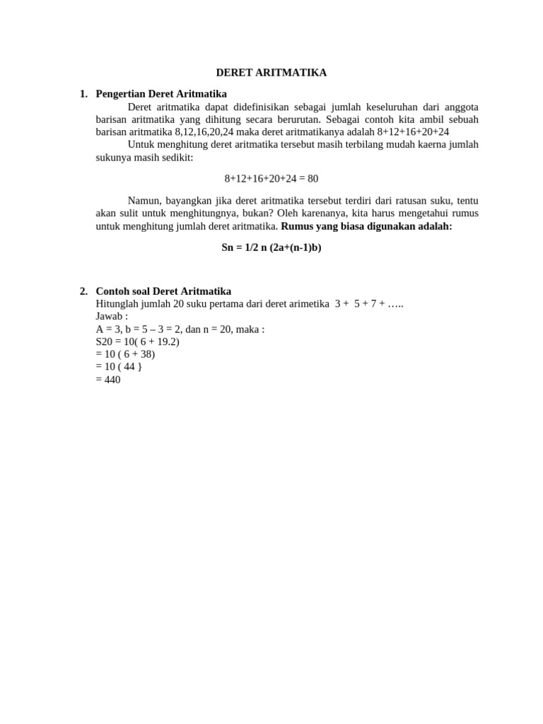 Deret Aritmatika | PDF