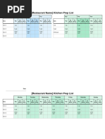 Restaurant Kitchen Prep List Template | PDF | Kitchen | Foods