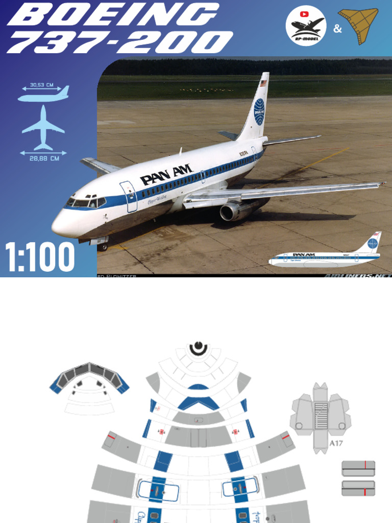RP-model Boeing 737-200 PAN AM Blue Stripe 1 100 | PDF