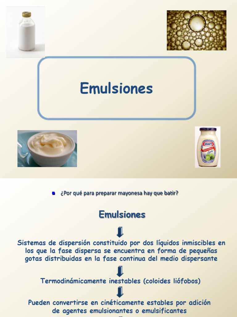 Emulsiones y Espumas: Estabilidad y Aplicaciones | PDF | Emulsión | Espuma