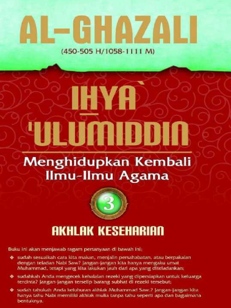 Ihya Ulumiddin 3 Akhlak Keseharian (Al-Ghazali) | PDF