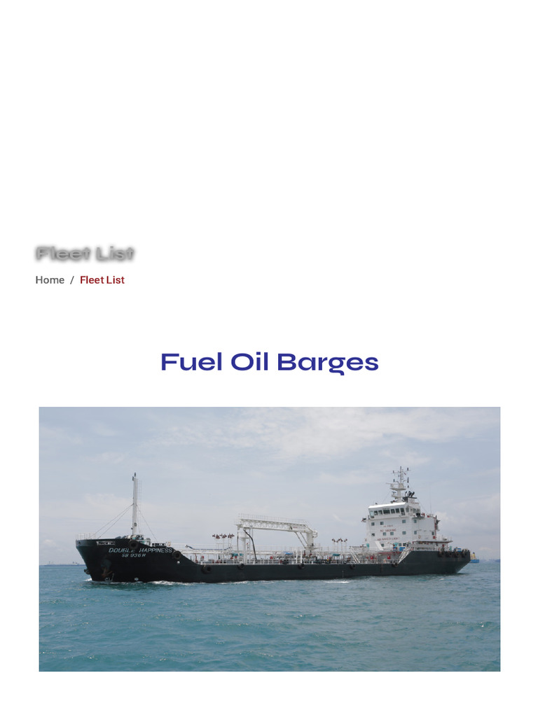 Fleet List of Fuel and Gas Oil Barges | PDF | Tonne | Fuel Oil