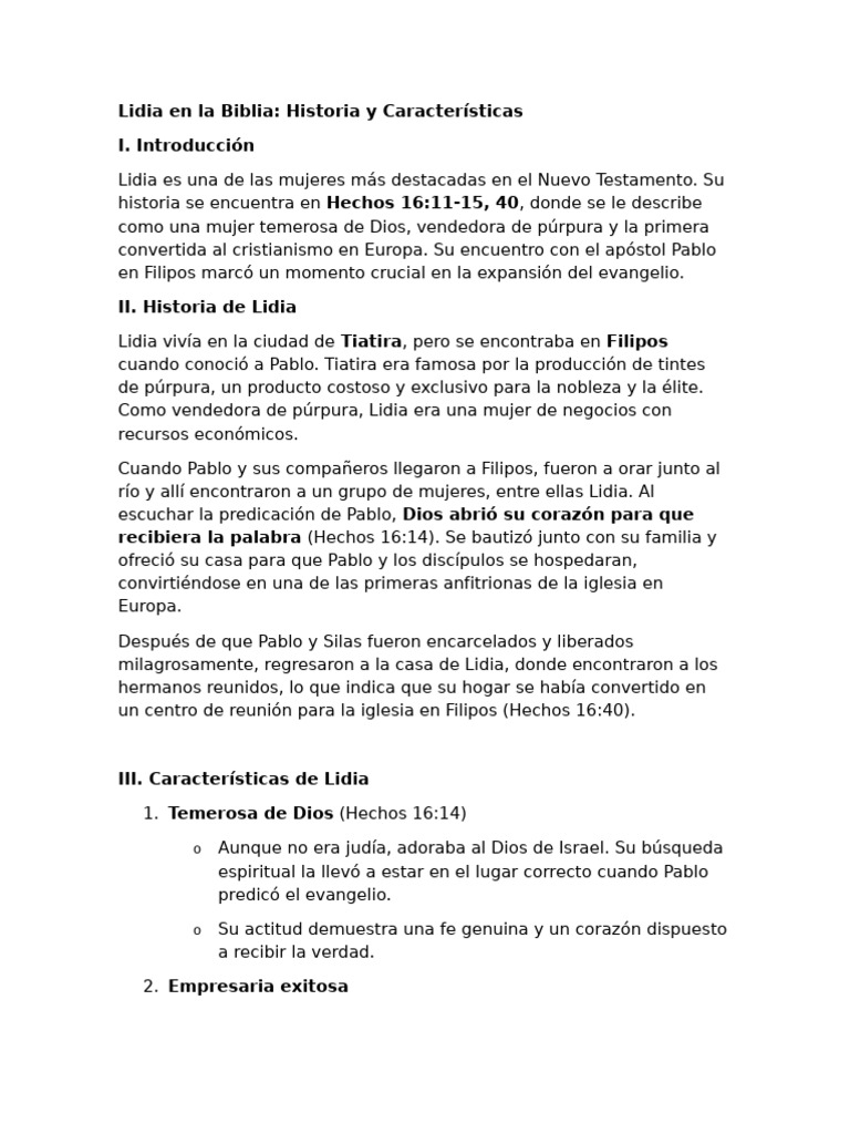Lidia en La Biblia | PDF | Pablo el apóstol | Iglesia cristiana