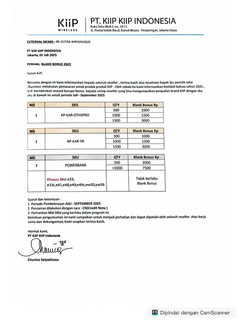 Blank Bonus Kiip Juli - September | PDF