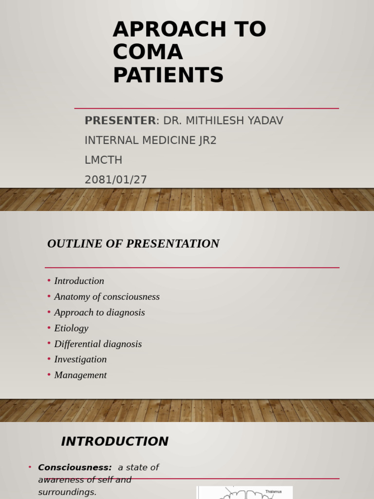 Aproach To Coma Patients 2 | PDF | Coma | Brainstem