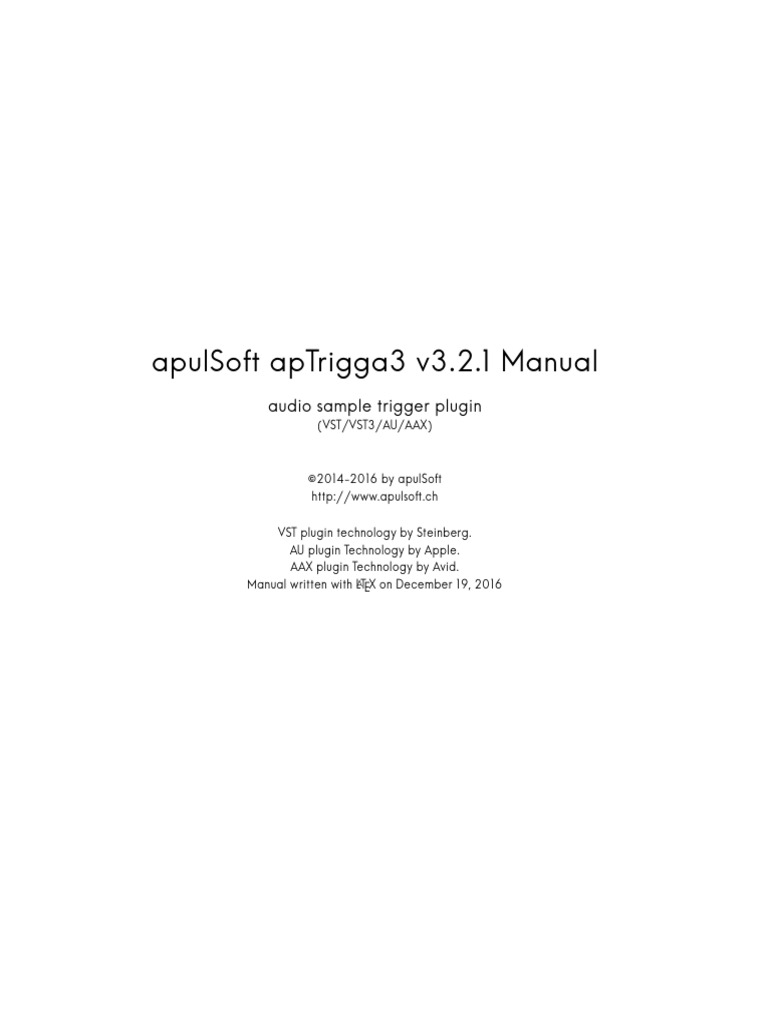 apTrigga3 Plugin User Manual | PDF | Low Pass Filter | Bandwidth ...