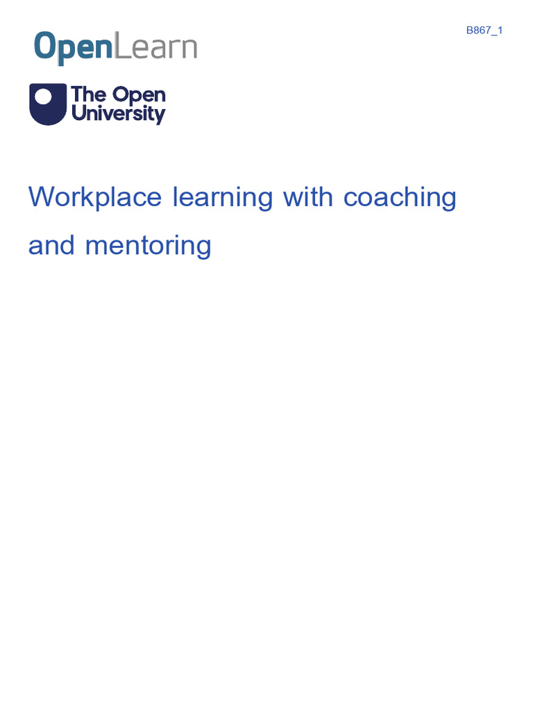 Coaching and Mentoring in Workplace Learning | PDF | Constructivism ...