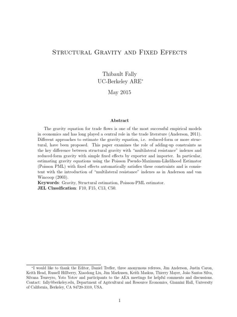 Structural Gravity and Poisson PML Analysis | PDF | Ordinary Least ...