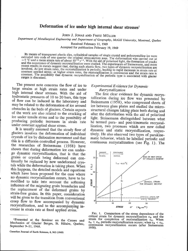 Ice Deformation and Dynamic Recrystallization | PDF | Plasticity ...