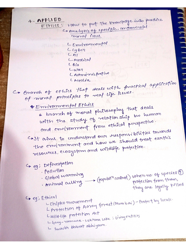 Class Notes On Applied Ethics | PDF