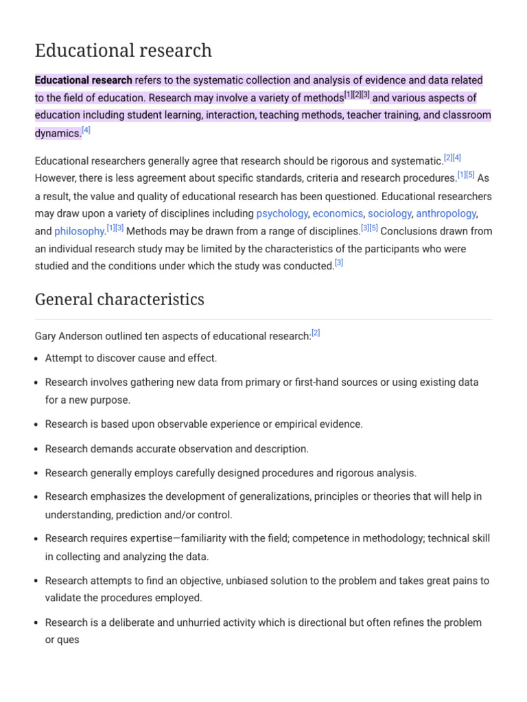 Characteristics of Educational Research | PDF | Liberal Arts Education ...