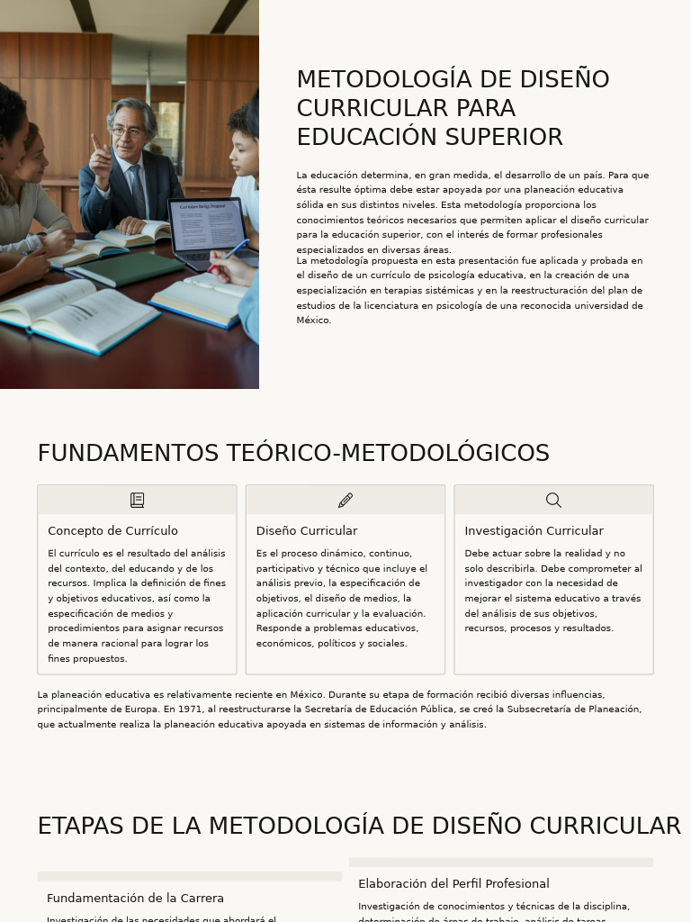Metodología para Diseño Curricular Superior | PDF | Plan de estudios ...