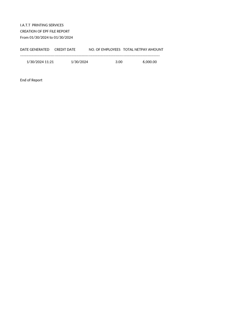 EPF File Report for 3 Employees | PDF
