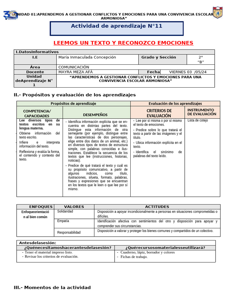 Gestión de Conflictos y Emociones Escolar | PDF | Las emociones | Asco