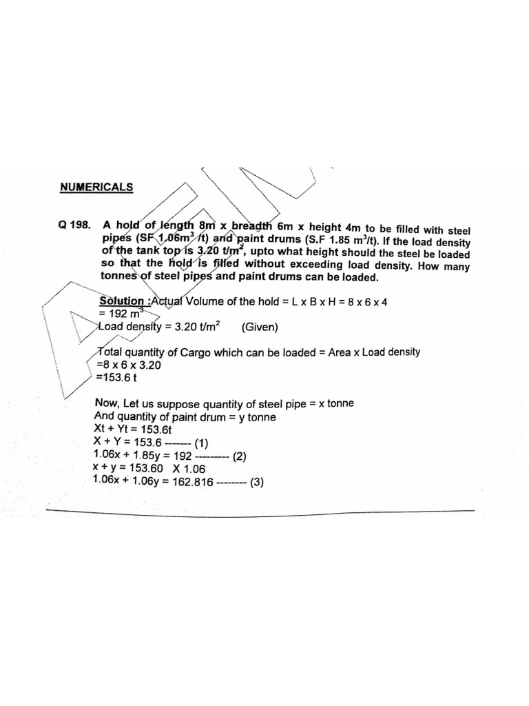 Dry Cargo Numerical | PDF