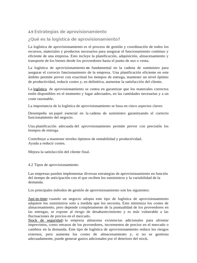 Estrategias Efectivas de Aprovisionamiento | PDF | Logística | Obtención