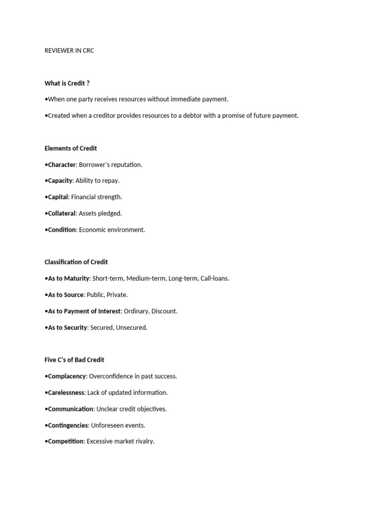 Comprehensive Guide to Credit Management | PDF | Credit | Finance ...