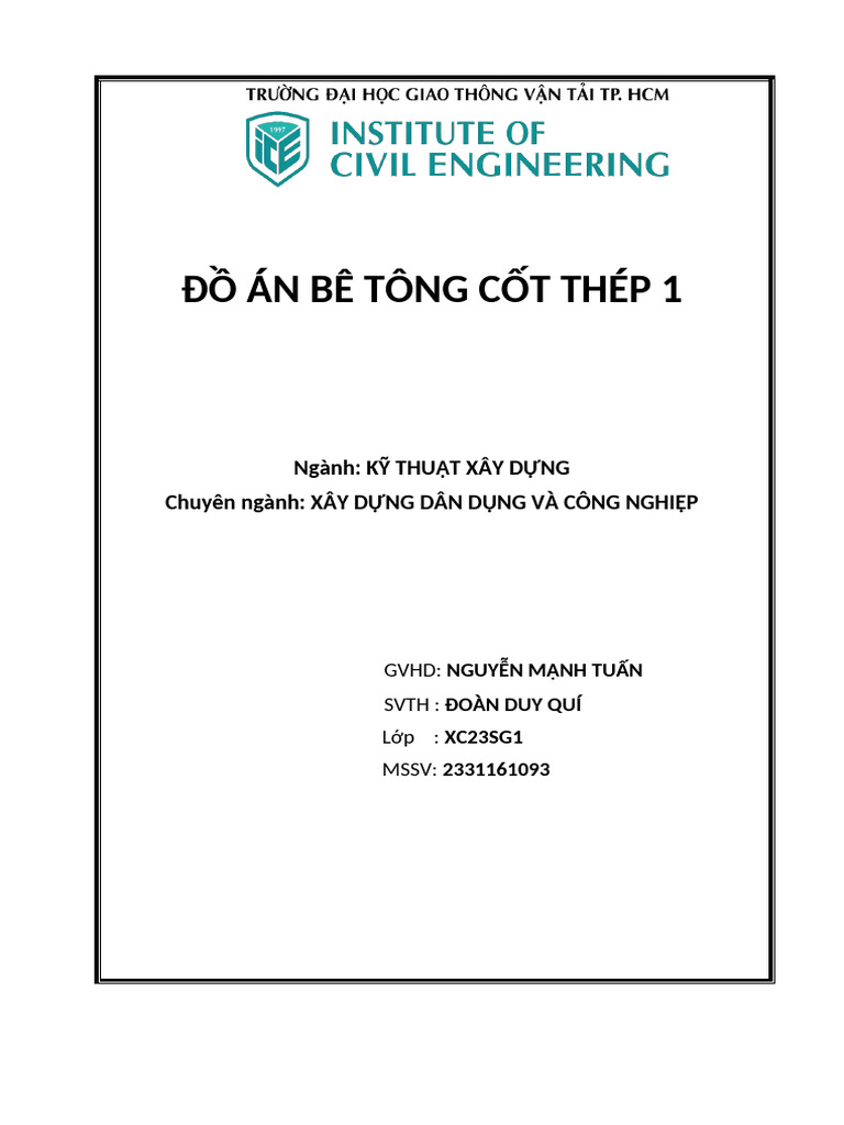 Thuyet Minh Do An Btct1 | PDF