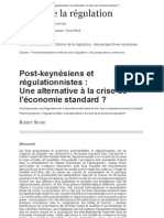 Post-keynésiens et régulationnistes _Une alternative à la crise de l’économie standard _
