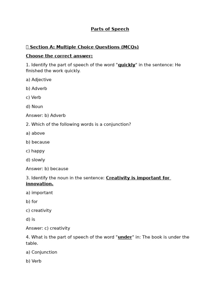 Understanding Parts of Speech | PDF | Part Of Speech | Adverb
