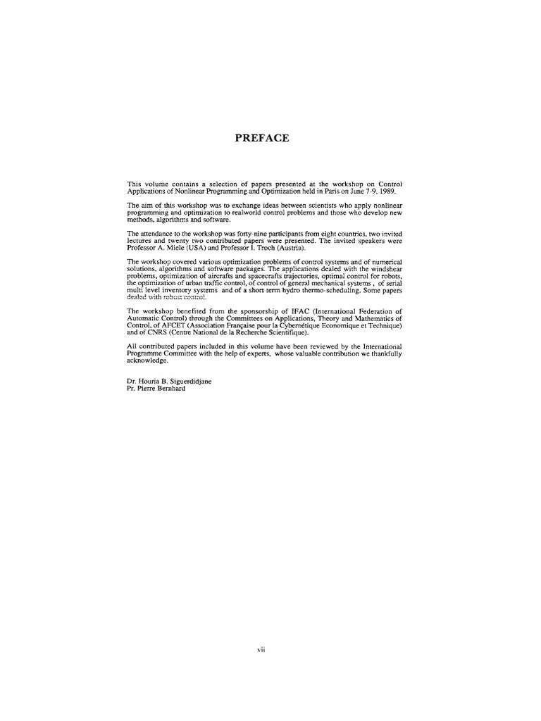 Preface 1989 IFAC Proceedings Volumes | PDF