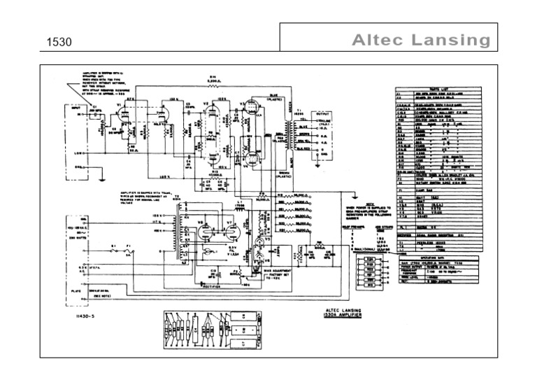 Altec Lansing 1530 A Amplifier Schematic Diagram | PDF