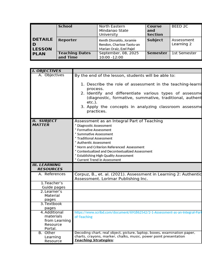 Assessment Learning 2 | PDF | Educational Assessment | Psychological ...