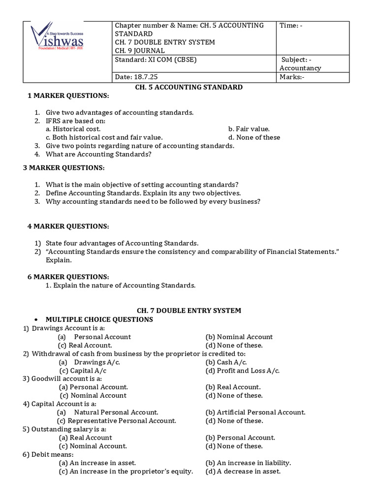 Assignment Xi Com Acc 18.7.25 | PDF | Debits And Credits | Financial ...