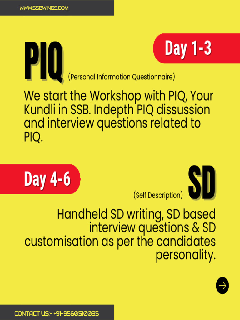 SSB Workshop: Mastering PIQ & Interviews | PDF | Psychological Concepts ...