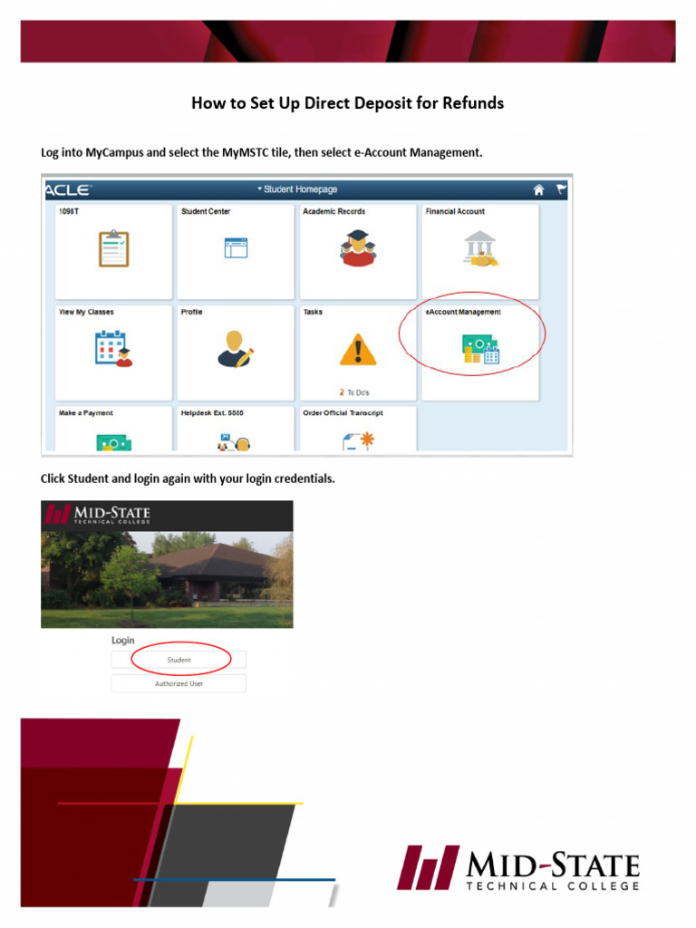 Adding A Direct Deposit Account | PDF