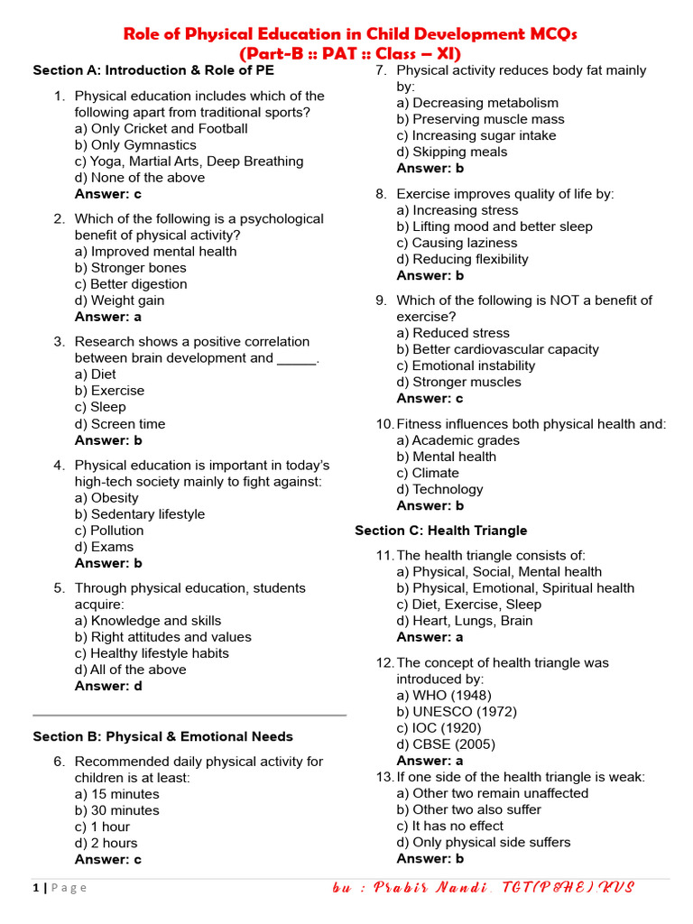 Benefits of Physical Education for Kids | PDF | Asana | Obesity