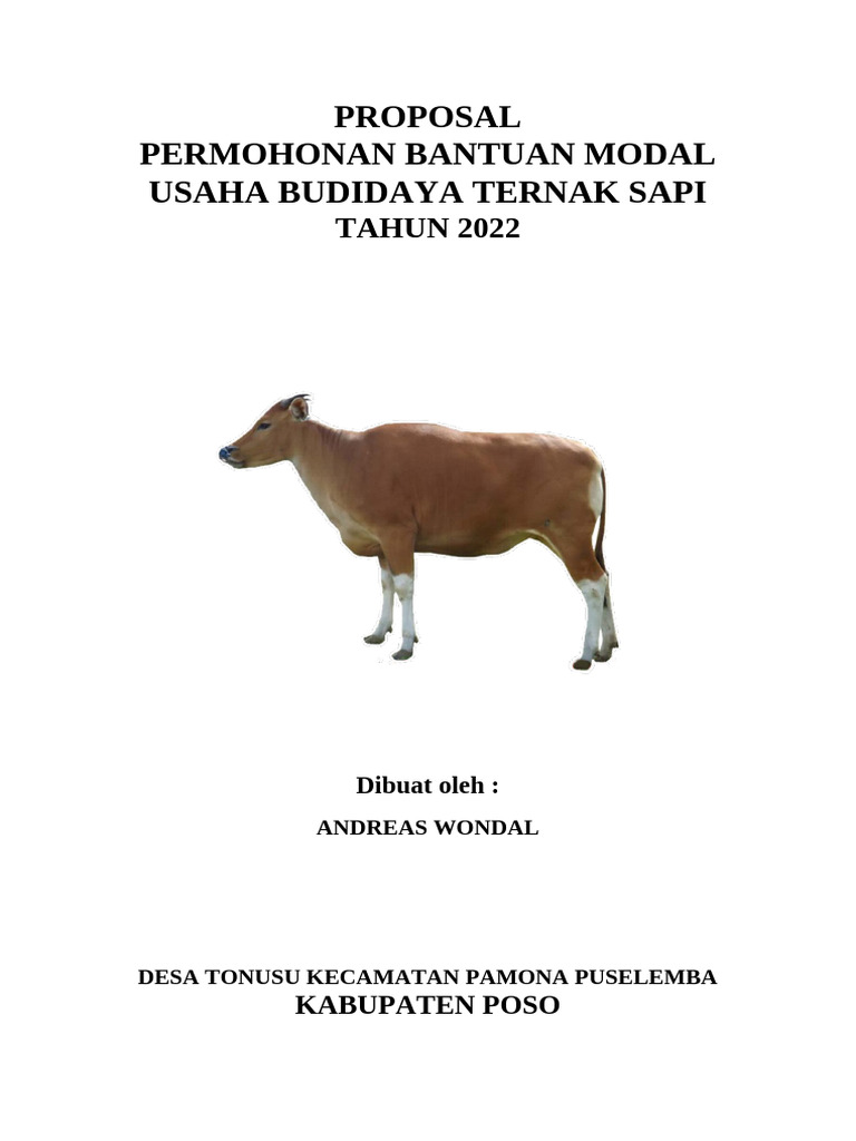 Permohonan Modal Usaha Ternak Sapi | PDF
