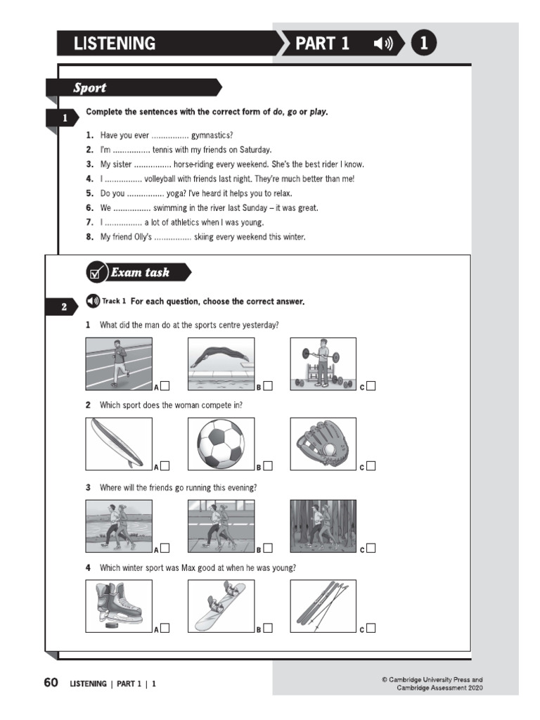Extra Materials - Listening Part 1 - WS1 | PDF