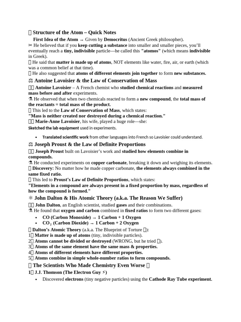 Atom Structure and Key Discoveries | PDF | Atoms | Atomic Nucleus