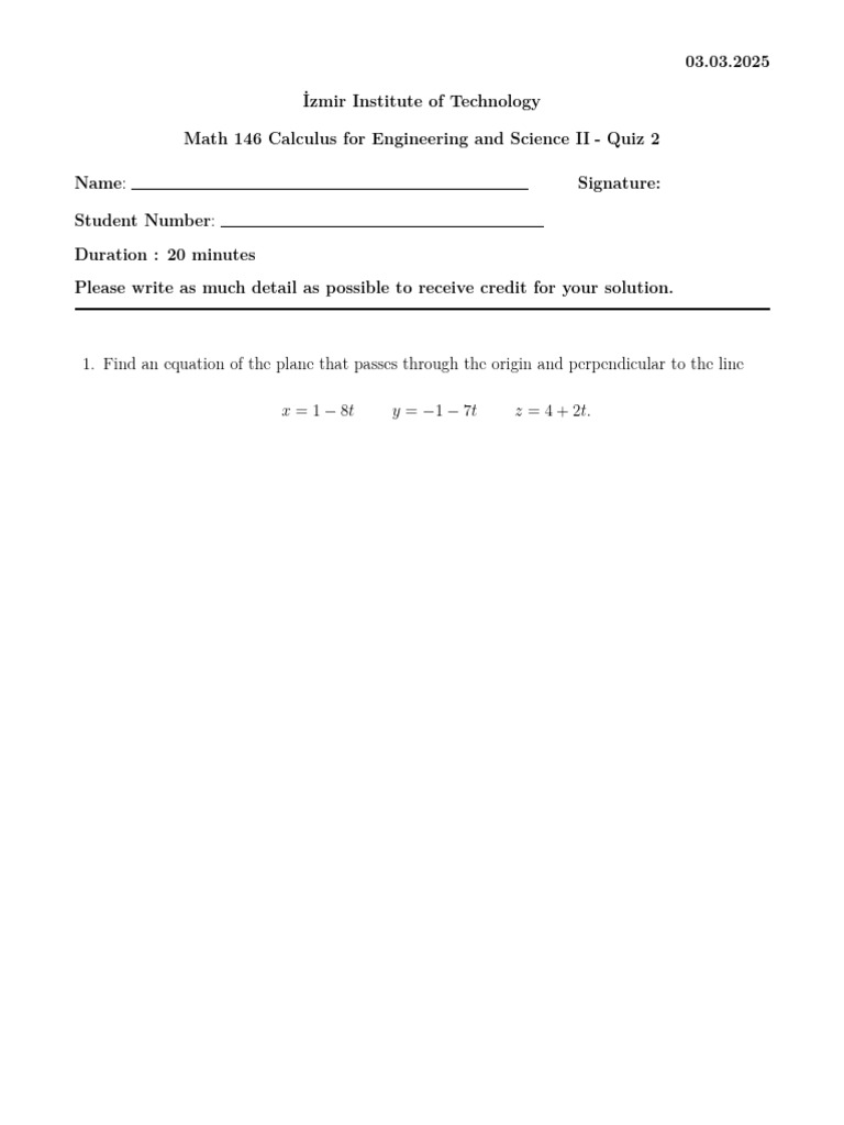 Math 146 Quiz 2 | PDF