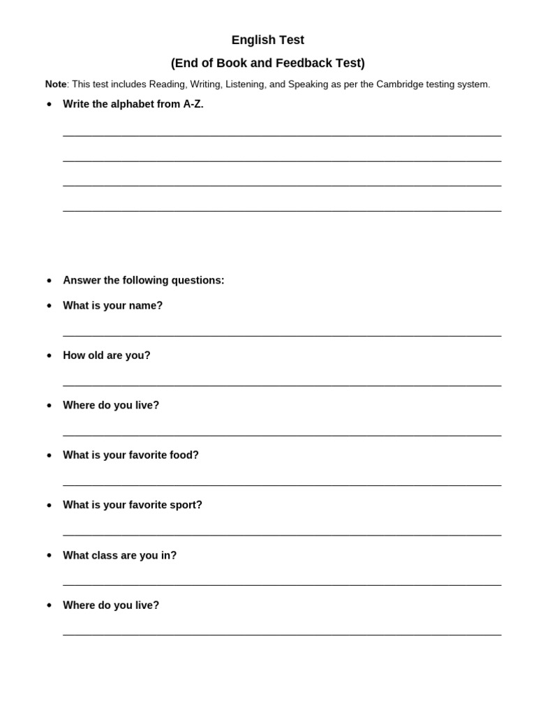 Cambridge English Test Format Guide | PDF