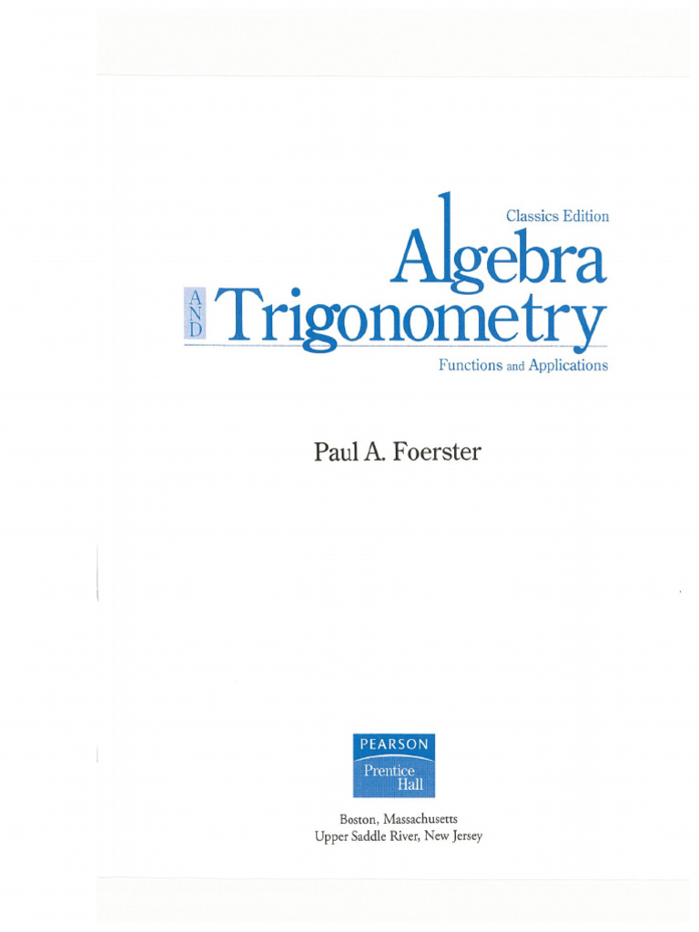 Foerster - Algebra and Trigonometry | PDF