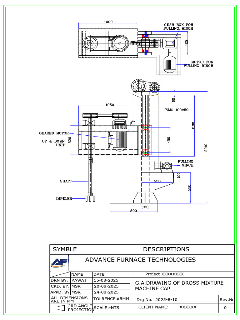 G.A. Drawing for Dross Mixture Machine | PDF