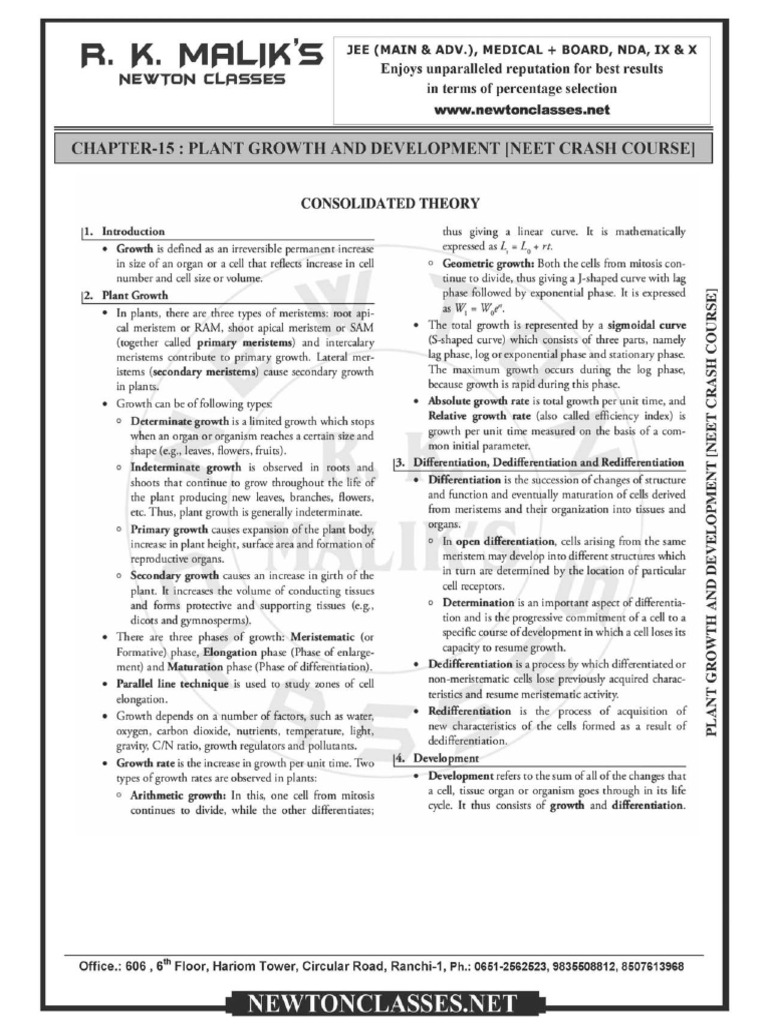Plant Growth and Development | PDF