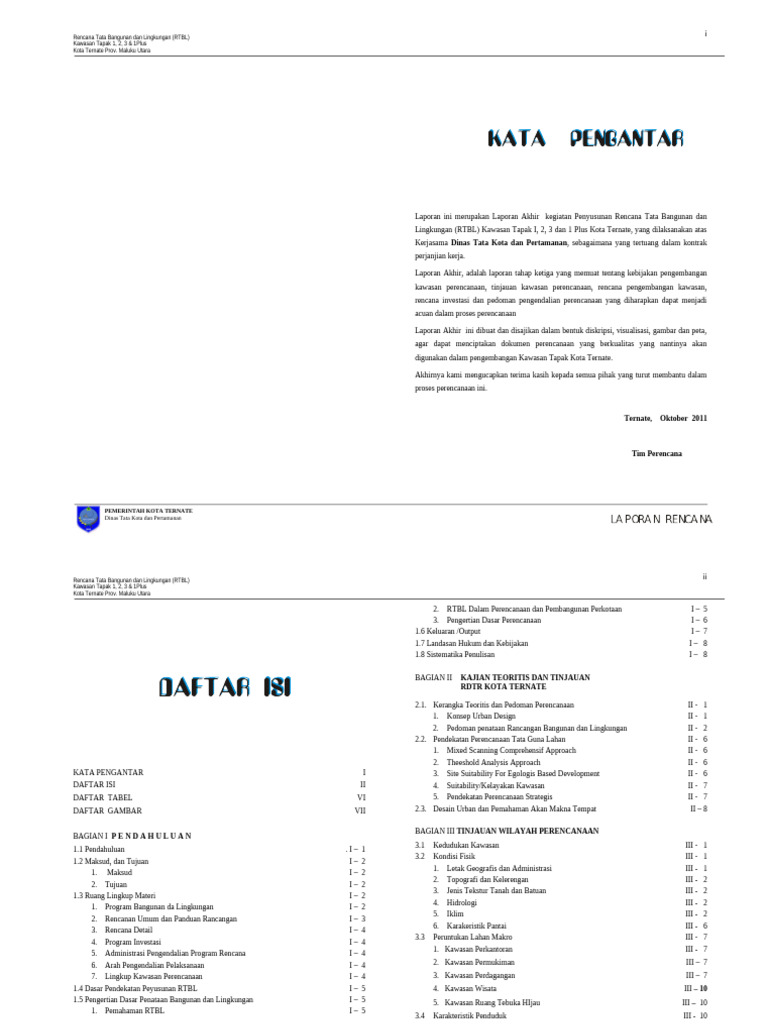 RTBL Kawasan Tapak Kota Ternate | PDF