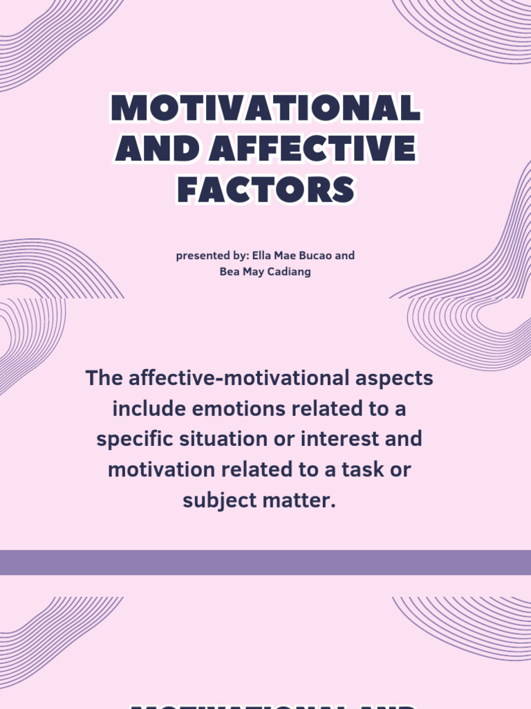 Motivational and Affective Factors in Learning | PDF | Motivational ...