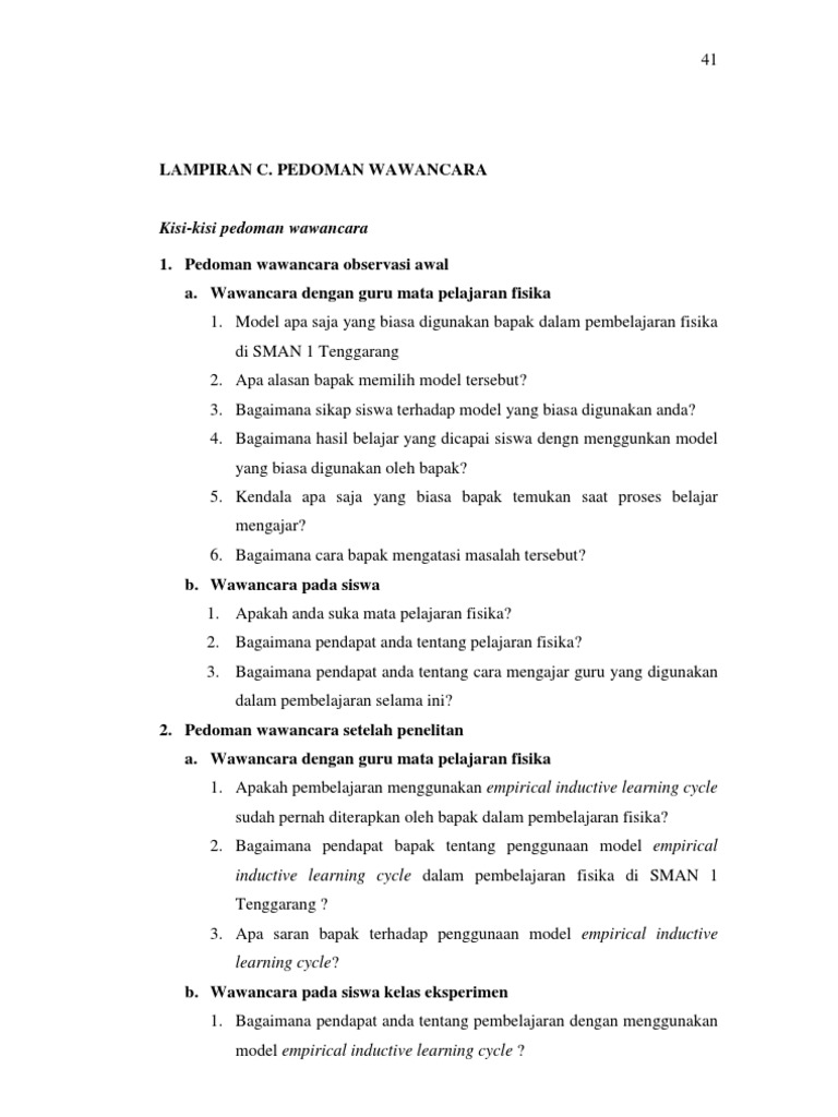 Pedoman Wawancara | PDF