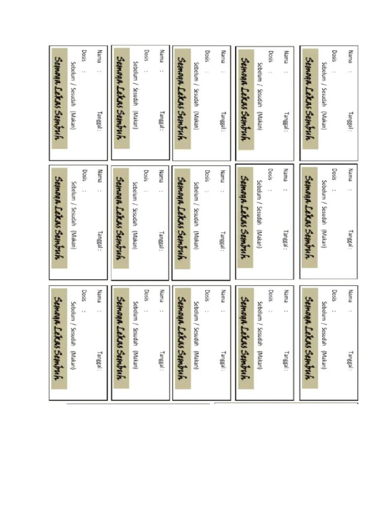 Label Dosis Obat | PDF