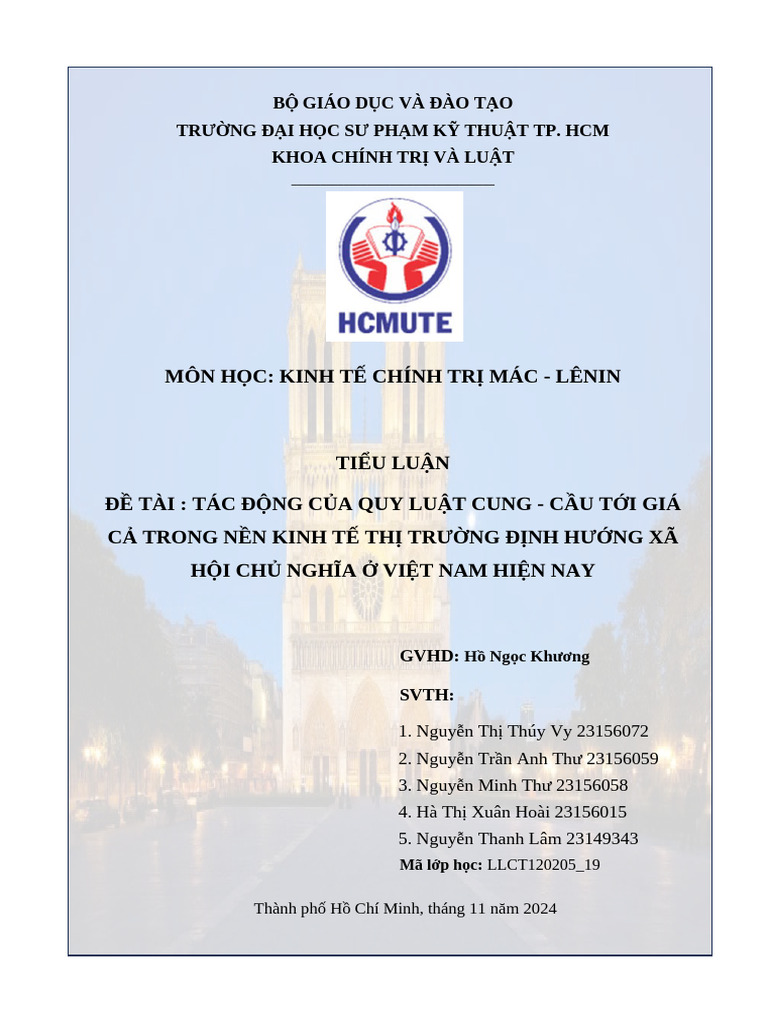 Tiểu Luận Ktct Final | PDF