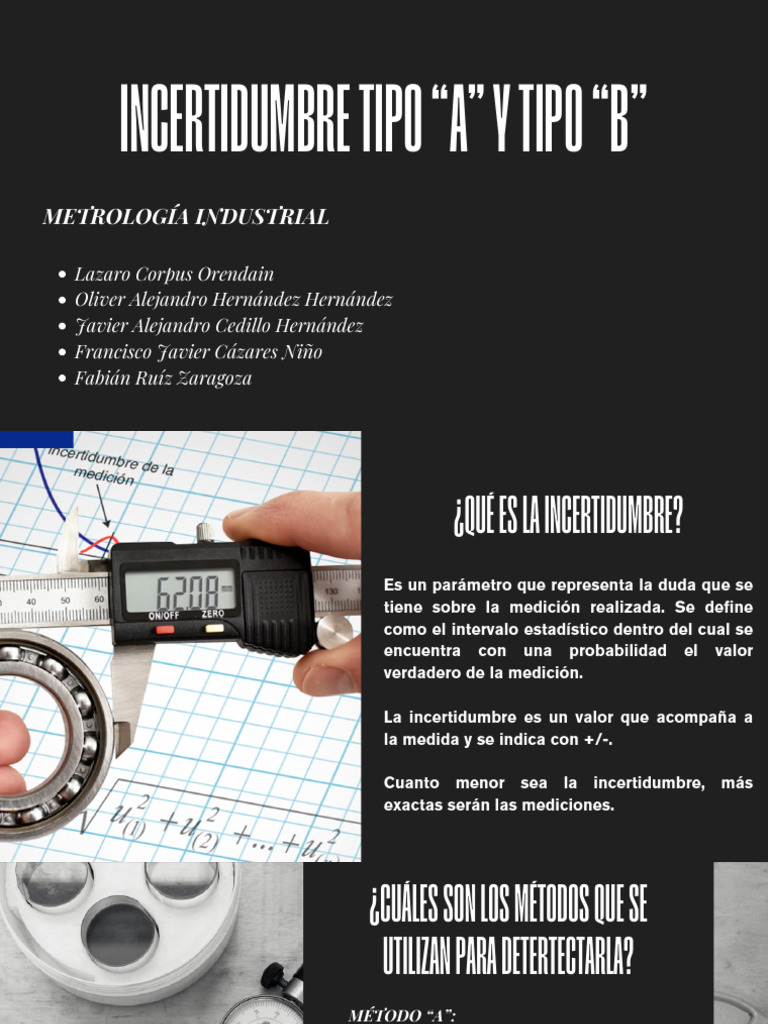 Incertidumbre Tipo A y B en Metrología | PDF | Incertidumbre | Medición